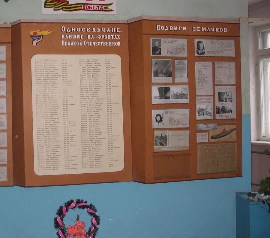 Стенд о И.Н. Жукове в Зале боевой славы Тагинской средней школы